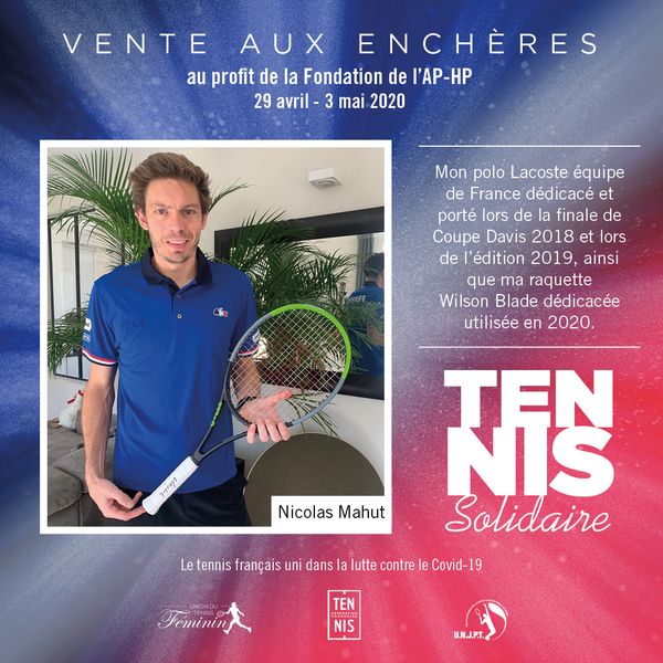 Tennis Solidaires vente aux enchères Mahut